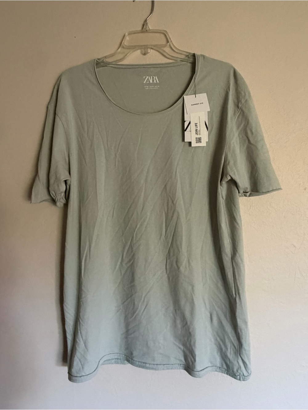 Women’s ZARA Green/Grayish Top T-shirt Like Sz M